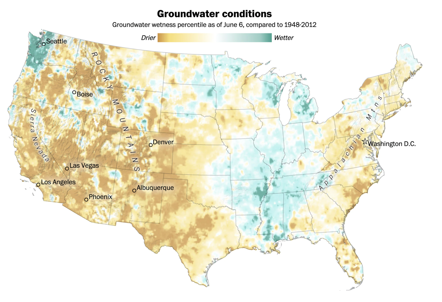 These maps illustrate the seriousness of the western drought in the U.S.